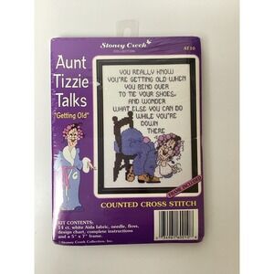 Stoney Creek Aunt Tizzie Talks Cross Stitch Kit Lot Getting Old Aged Cheese 2 PK